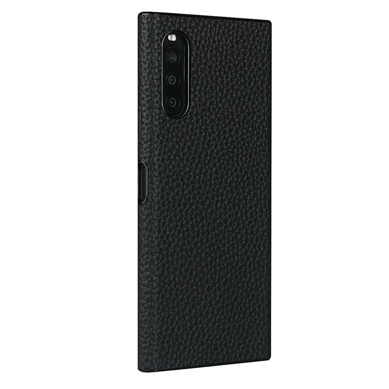 Kryt Sony Xperia 10 II Originálna Koža Litchi S Remienkom