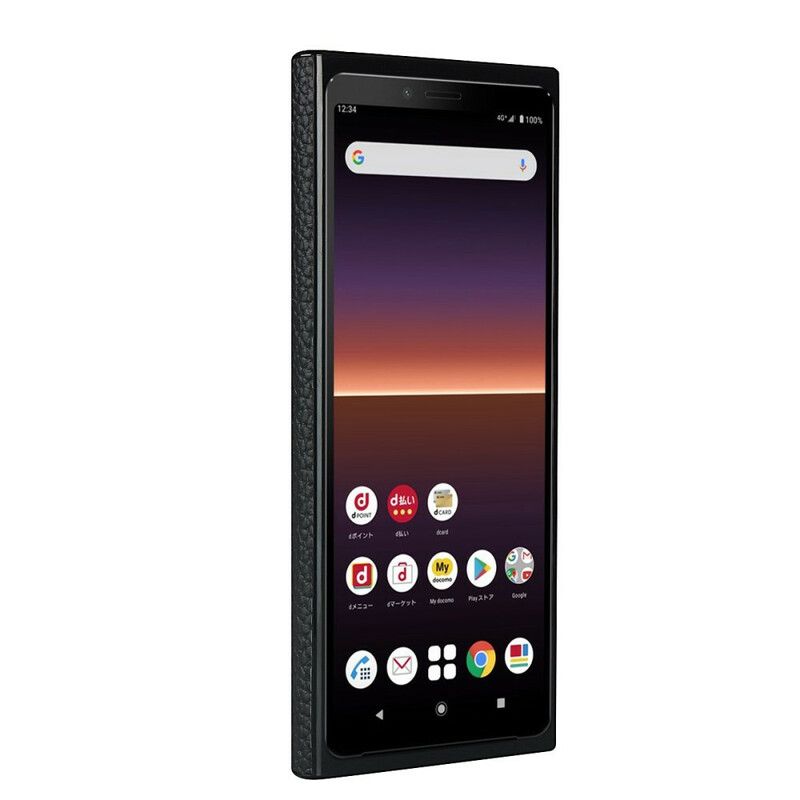 Kryt Sony Xperia 10 II Originálna Koža Litchi S Remienkom