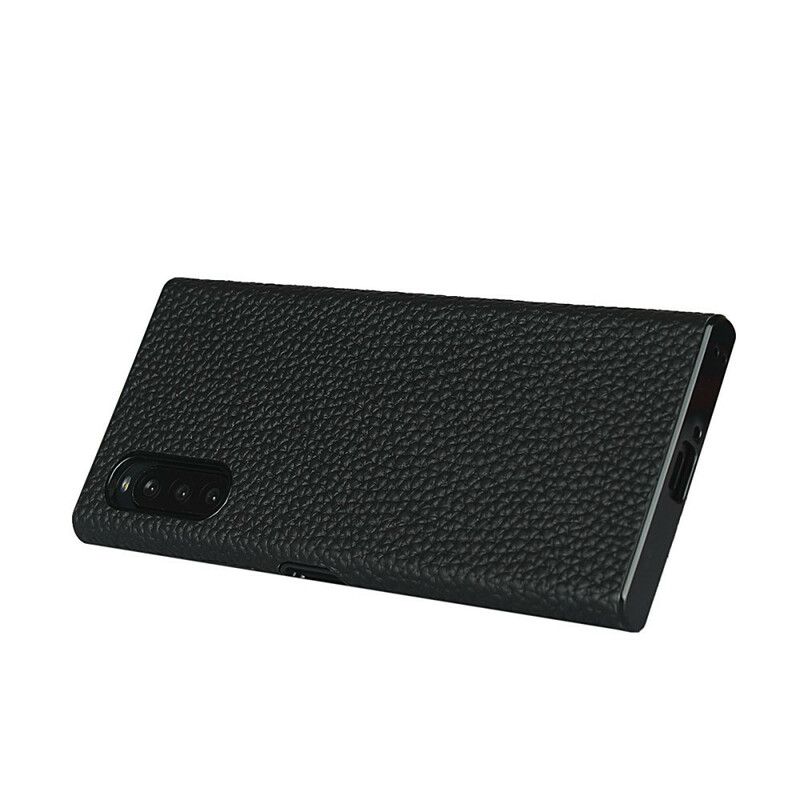 Kryt Sony Xperia 10 II Originálna Koža Litchi S Remienkom
